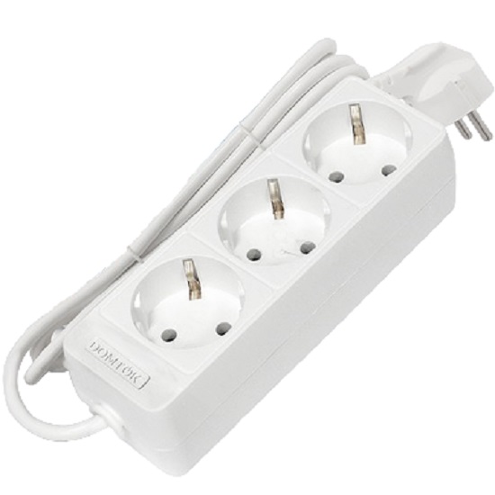 Сетевой удлинитель  1.5м DOMTOK 3гн.,ПВС 3*1  3,5кВт с/з