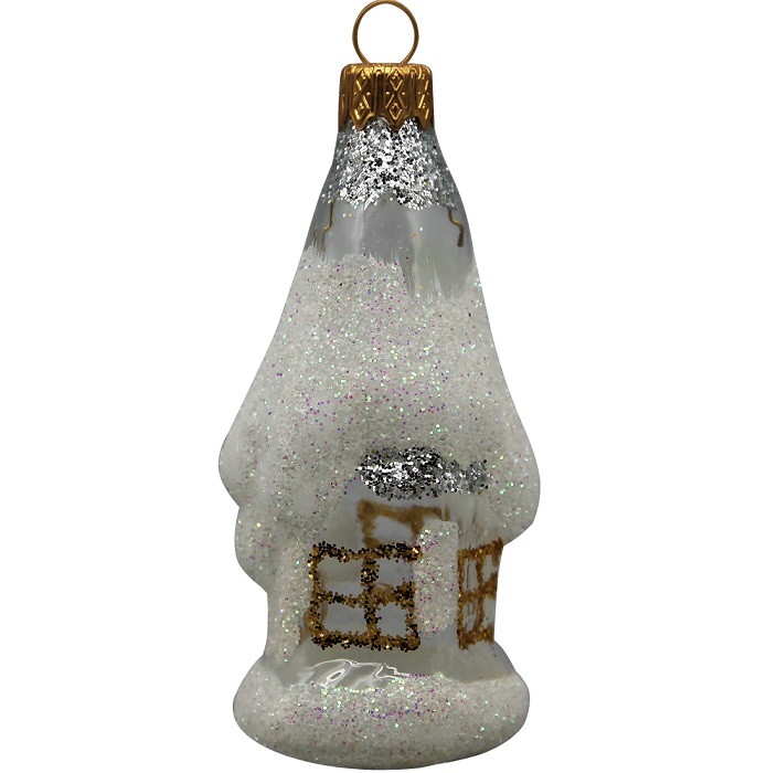 Ёлочное украшение "Домик", прозрачная серия, в подарочной упаковке, h-11см, ФУ-6/П