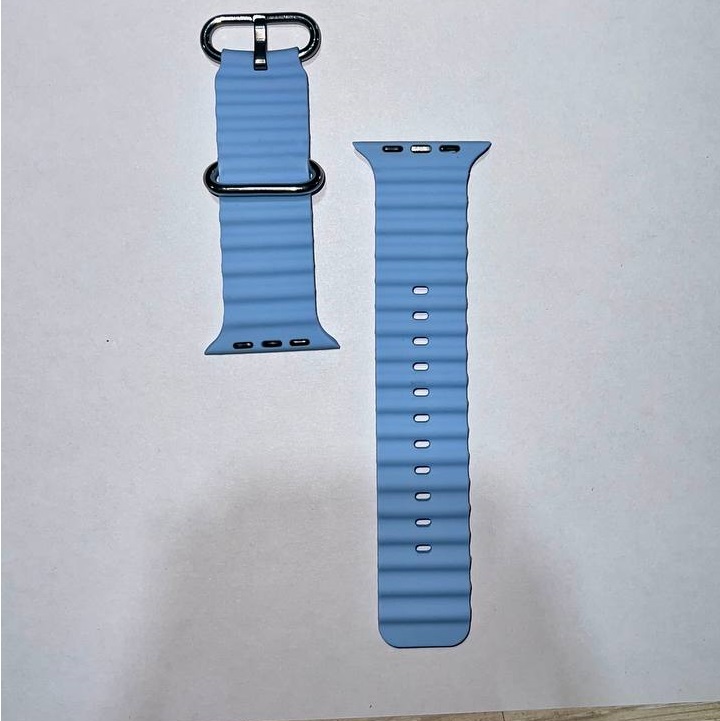 Силиконовый ремешок OCEAN BAND 42/44/45/49мм, №16, небесно-голубой. застежка-пряжка