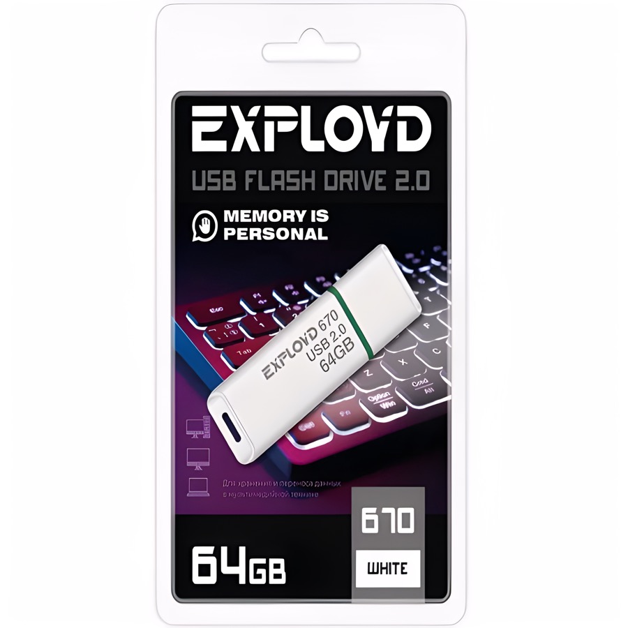 USB 64GB EXPLOYD 670 белый