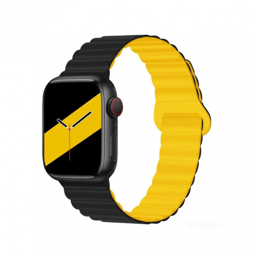Силиконовый ремешок HOCO WA22 для APPLE Watch 38/40/41mm, чёрный, жёлтый