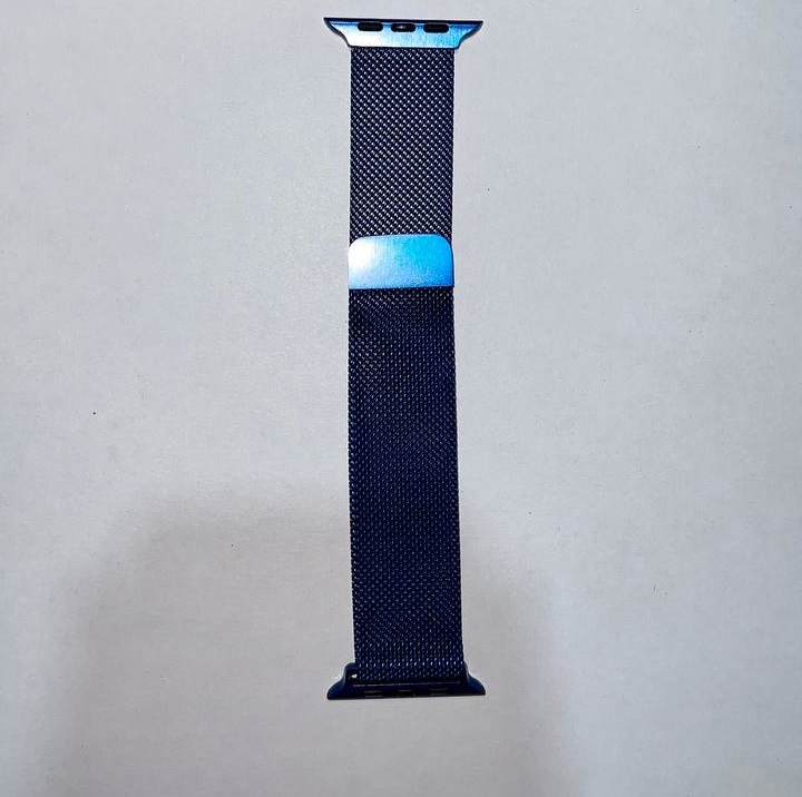 Металлический магнитный ремешок Миланская петля 42/44/45/49mm синий