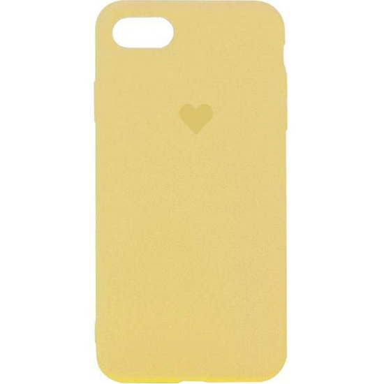 Силиконовый чехол STR Soft Touch для iPhone 6/6S с логотипом "Сердце" (желтый)