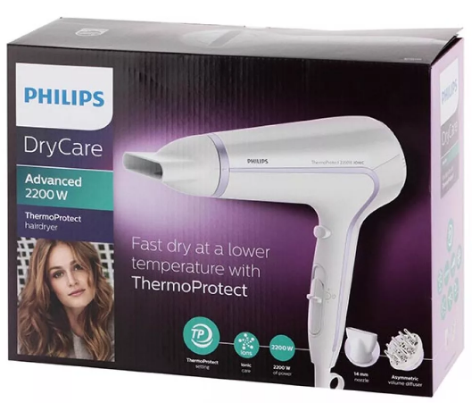 Фен PHILIPS BHD170/00 , 2200Вт белый