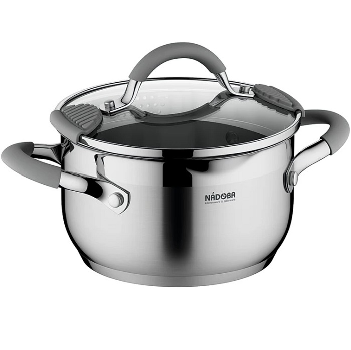 Кастрюля 2.5л NADOBA серия NITA со стеклянной крышкой