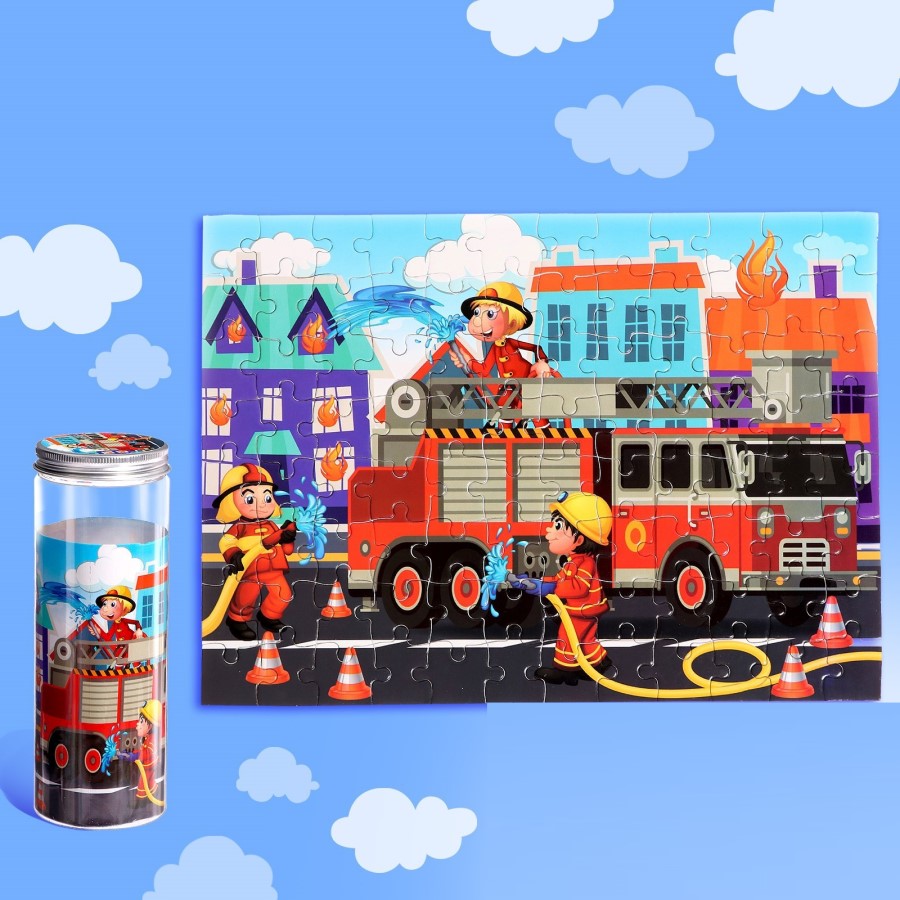 Пазл в тубусе «Пожарные», 96 деталей