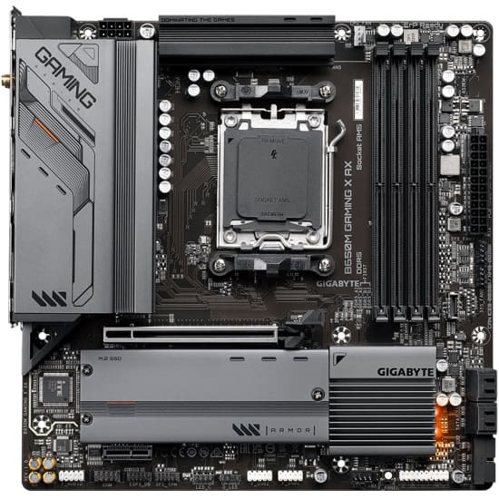 Материнская плата Gigabyte B650M GAMING X AX, Socket AM5, AMD B650, 4xDDR5-5200, HDMI+DP+DP, 1xPCI-Ex16, 1xPCI-Ex1, 4xSATA3(RAID 0/1/10), 2xM.2, 8 Ch