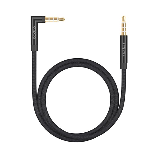 Кабель Jack3.5 <-->  Jack3.5  1.2м DEPPA, черный, L-коннектор 72401