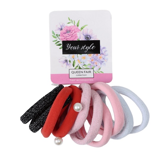 Резинка для волос "Синди люкс" (набор 10 шт) блеск, 4 см, микс   9887949