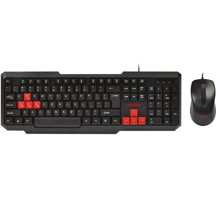 Клавиатура+мышь SMARTBUY ONE черно-красный (SBC-230346-KR)