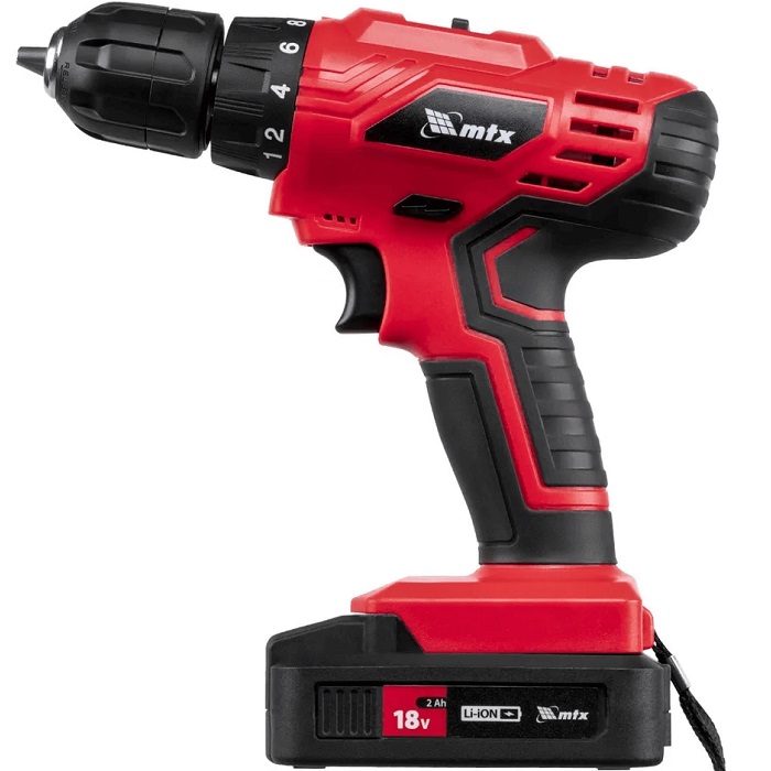 Дрель-шуруповерт MTX MCDL-18-02, Li-Ion, 18 В, 2 акк.