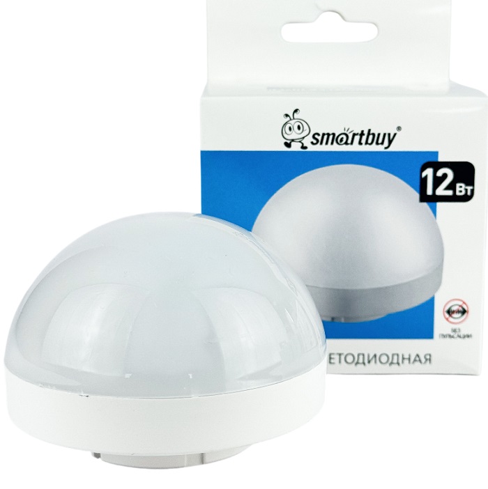 Лампа светодиодная SMARTBUY GX53HS 12W/6000K полусфера (холодный свет) (SBL-GX53HS-12W-6K) (1/100)