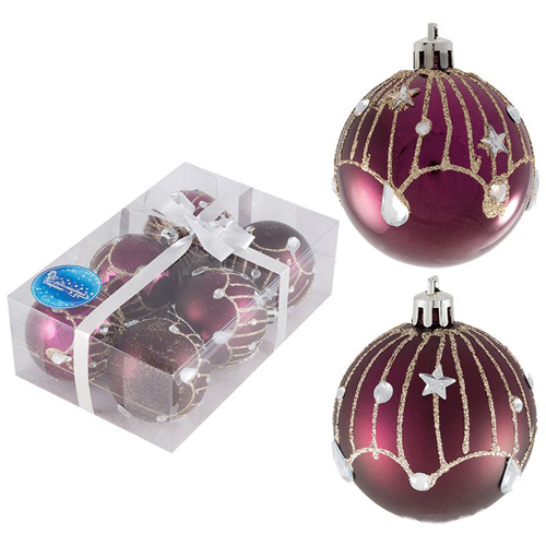 Набор шаров "Блеск" (6шт) цвет сиреневый арт.007483