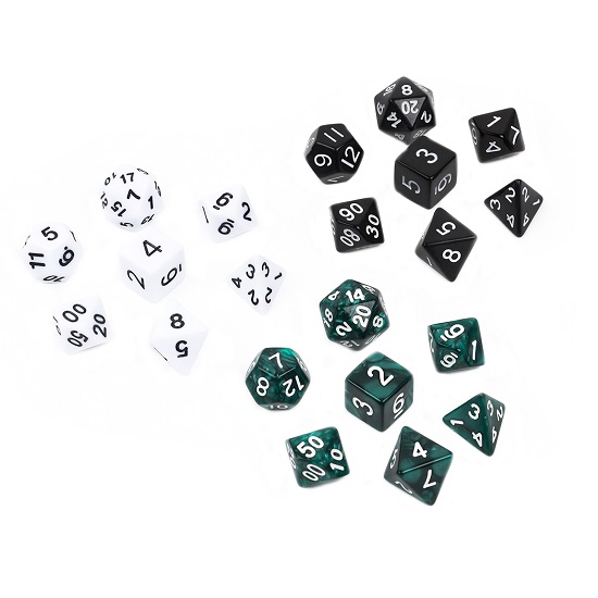 Кости игральные, дайсы ДнД (Dungeons and Dragons, D&D) "Время игры", 3 набора по 7 штук   10754564