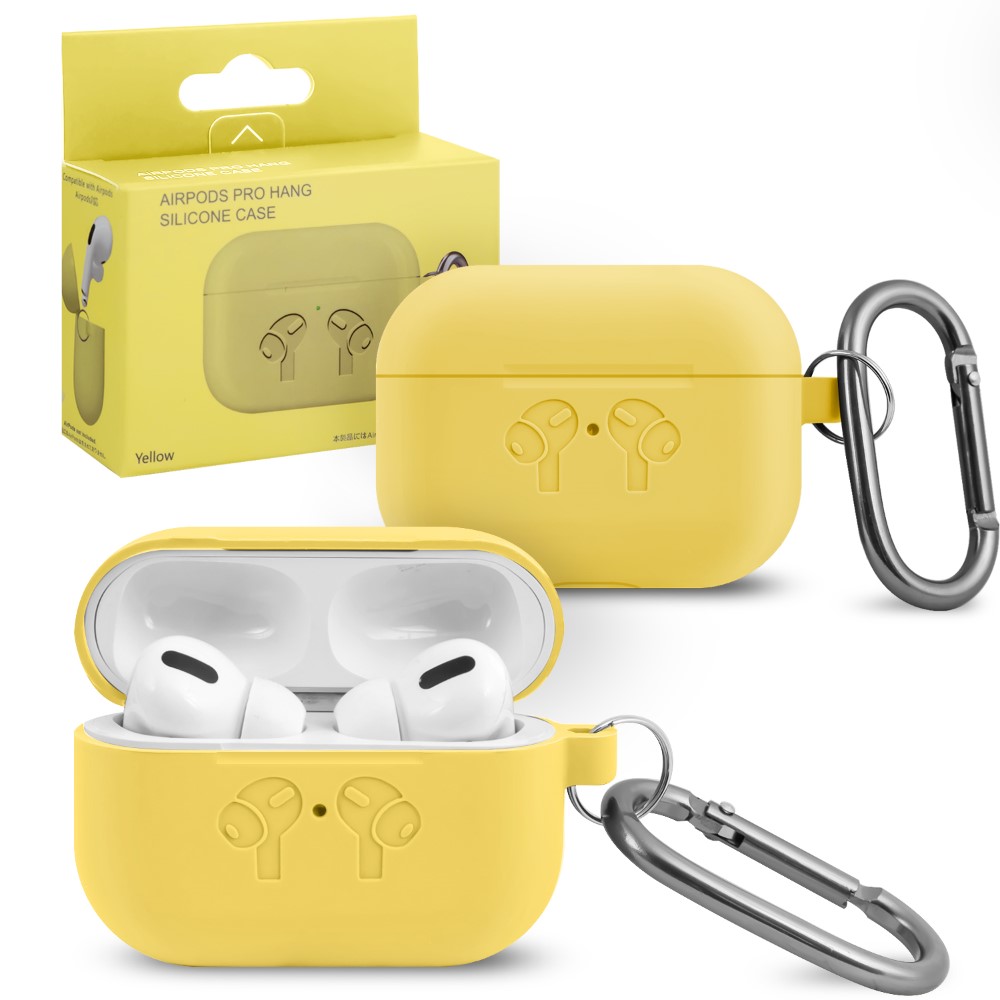 Силиконовый кейс для AirPods Pro Hang Silicon Сase с карабином   HF yellow