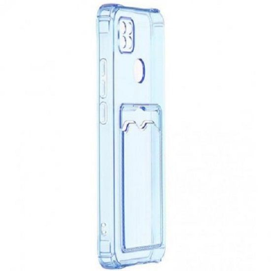 Задняя накладка ZIBELINO Silicone Card Holder Case для Xiaomi Redmi 10A/9C (голубой) защита камеры