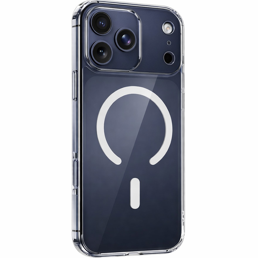 Силиконовый чехол HOCO MagSafe для iPhone 17 Pro Max прозрачный