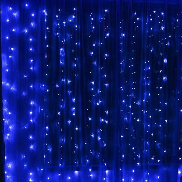 Гирлянда "Занавес", 3 х 2 м, свечение синее