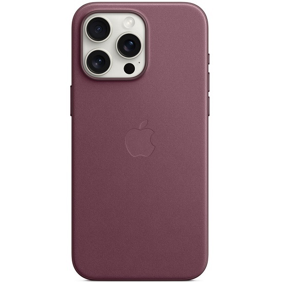 Силиконовый чехол Fine Woven Case для iPhone 15 Pro Max Mulberry (MagSafe + анимация NFC Clear) c LOGO