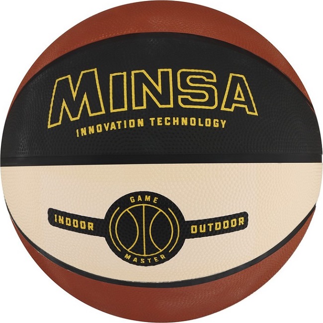 Мяч баскетбольный MINSA, ПВХ, клееный, размер 7, 645 г