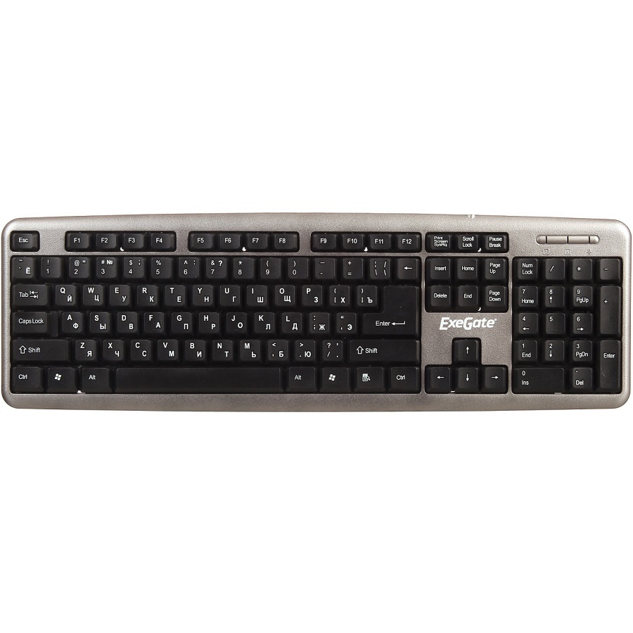 Клавиатура EXEGATE LY-401 серебристая, USB