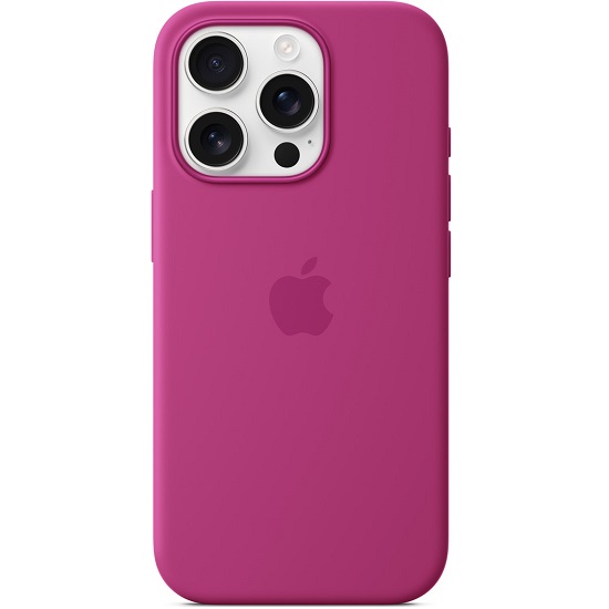 Силиконовый чехол SILICONE CASE MagSafe для iPhone 16 Pro Funhsia (+ анимация NFC Clear) c LOGO