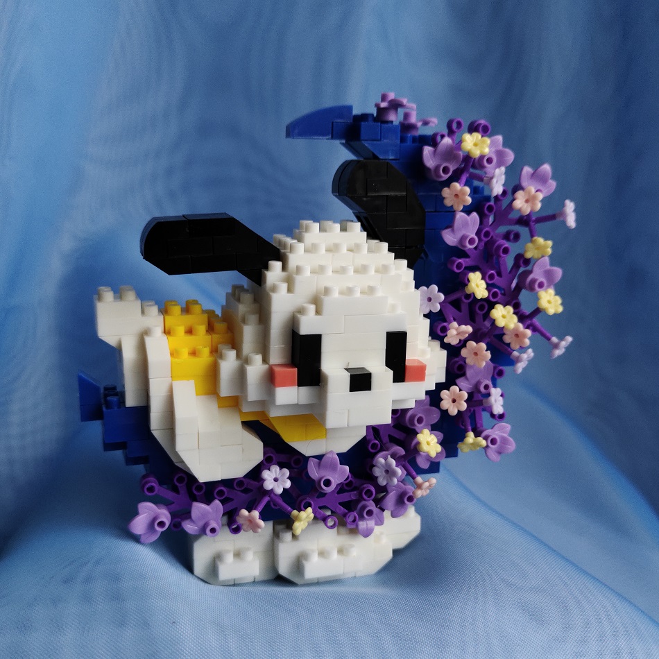 Конструктор Собачка белая с цветами