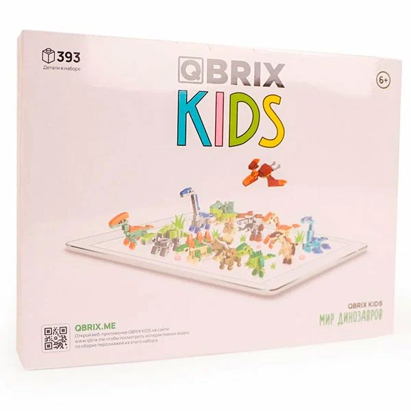 Конструктор QBRIX KIDS Мир динозавров 12в1 23,5×18×3,5 30025