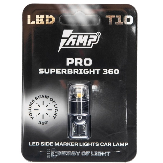 Лампа светодиодная габаритная AMP 360 SuperBright T10