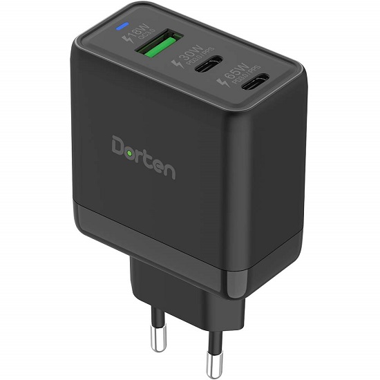 Сетевое ЗУ 3USB DORTEN DN206801 65W Black