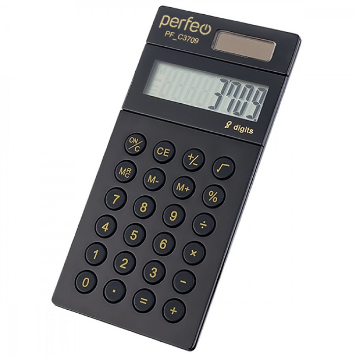 Калькулятор PERFEO (PF_C3709) PF_C3709, 8-разр., черный