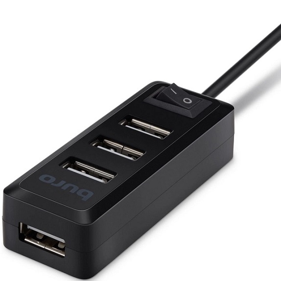 USB-хаб BURO BU-HUB4-0.5L-U2.0 4порт. черный
