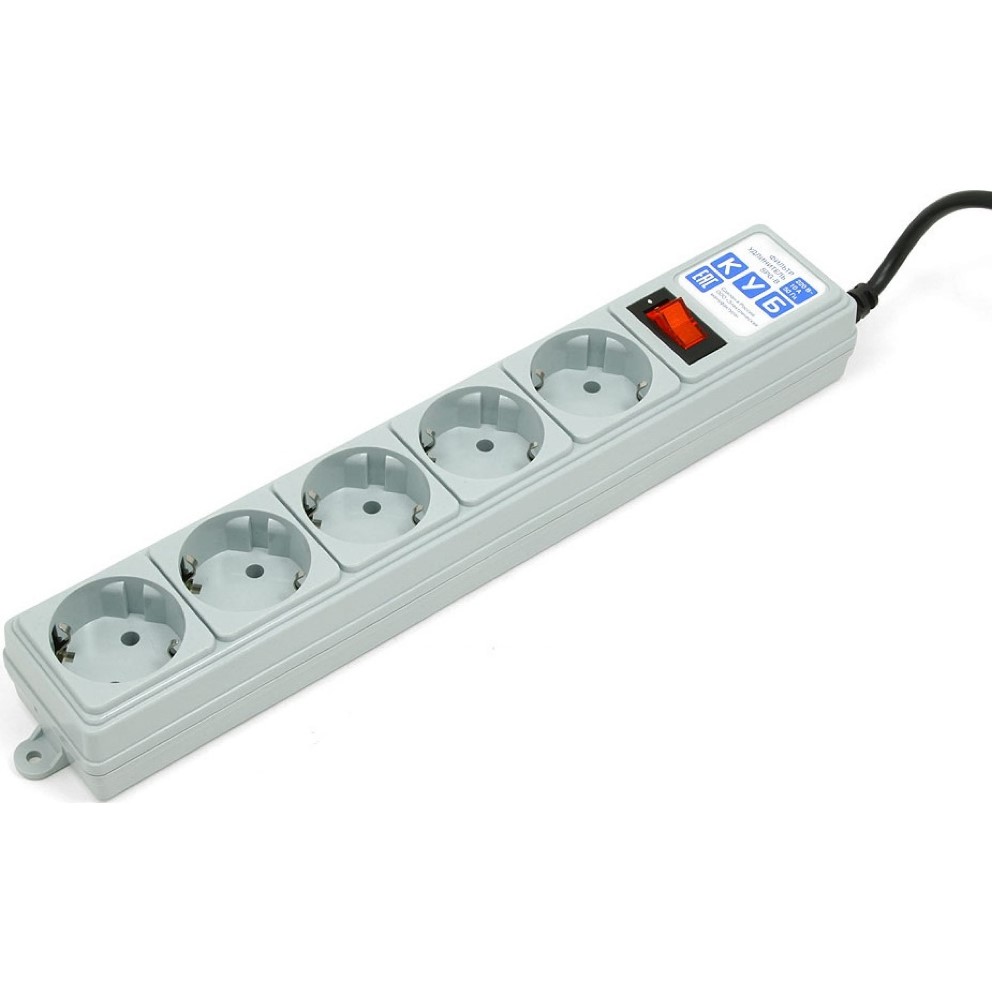 Сетевой фильтр  3.0м POWERCUBE SPG-B-10, 5 розеток, серый (коробка)