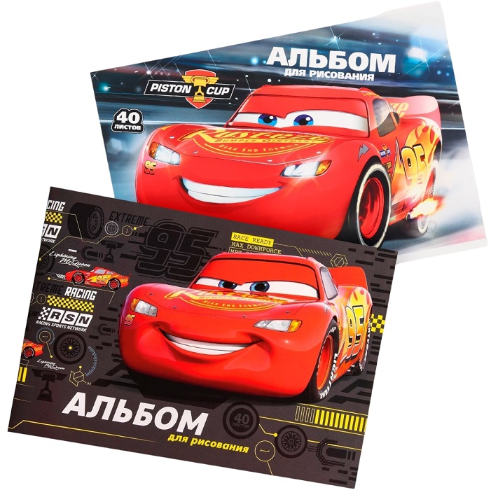 Набор альбомов для рисования 40 листов, 2 штуки, Тачки 10716744