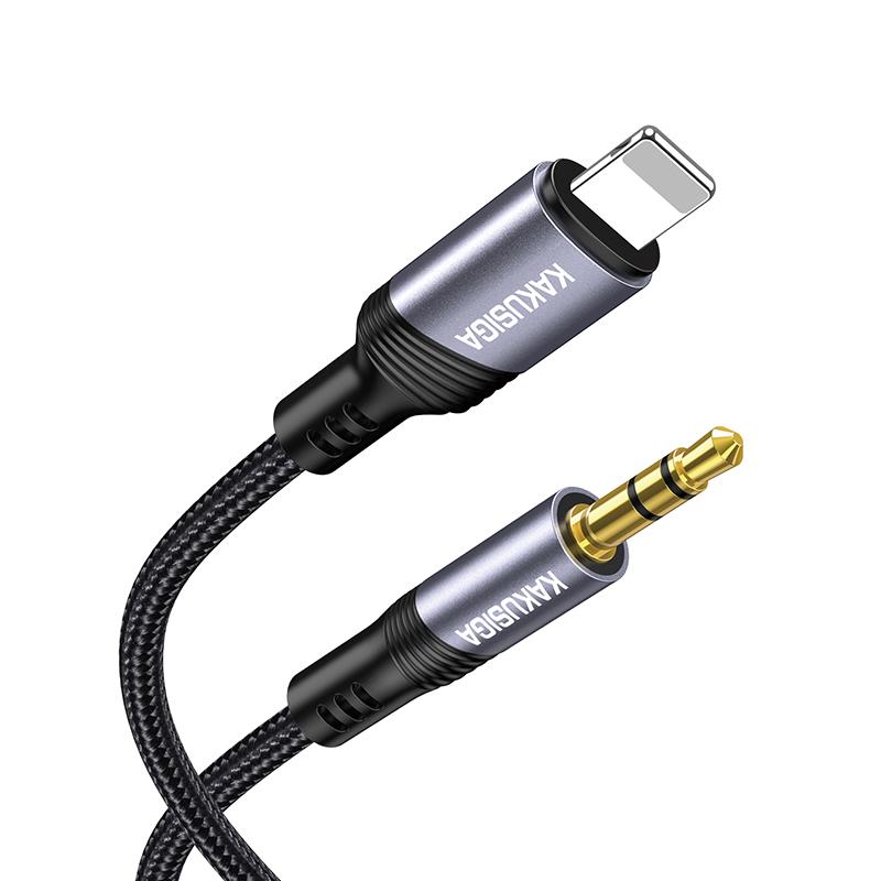 Кабель Jack 3.5 <--> Lightning  1.0м Kakusiga KSC-894 черный