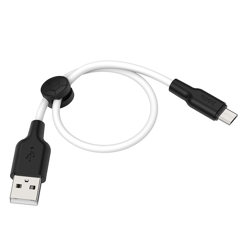 Кабель USB <--> microUSB  0.25м HOCO X21 Plus черный, белый (6931474712394)