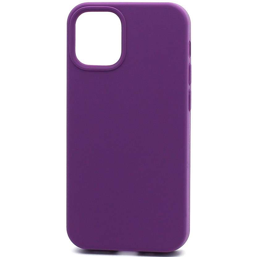Силиконовый чехол SILICONE CASE для iPhone 12 полная защита, фиолетовый