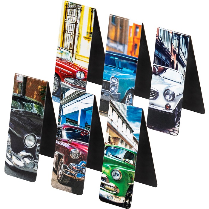 Закладки для книг МАГНИТНЫЕ, "RETRO CARS", набор 6 шт., 60x20 мм, BRAUBERG, 113158