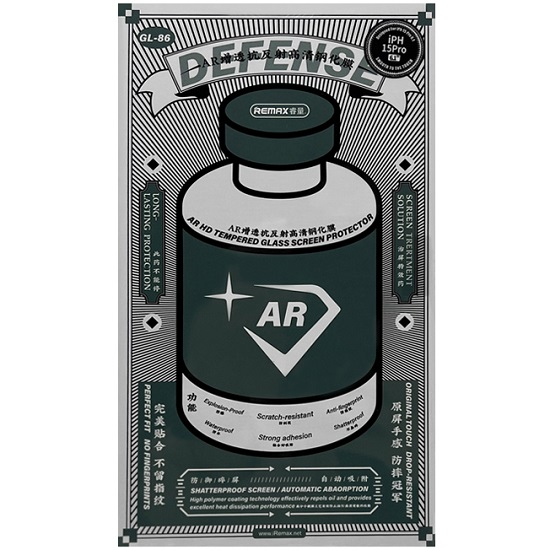Противоударное стекло REMAX для iPhone 15 Pro Max GL-86, черное
