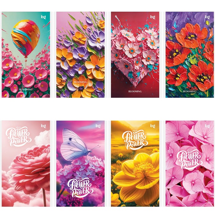 Блокнот А6 24л. на скрепке BG "Яркие цветы" Б6ск24 64023