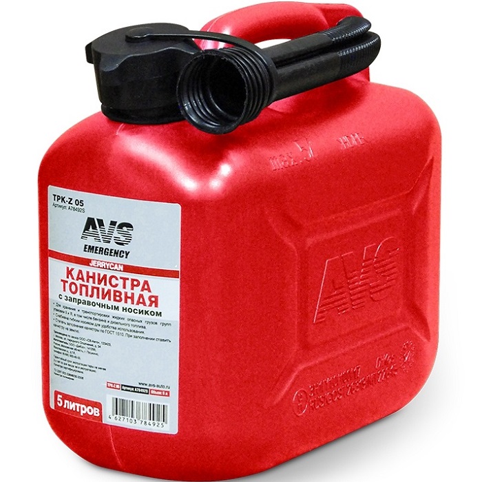 Канистра топливная пластик 5л.AVS TPK-05 (красная) 