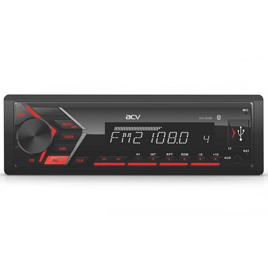 Автомагнитола ACV AVS-814BR 1din/красная/Bluetooth/USB/AUX/SD/FM/4*50