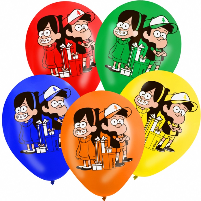 Шар воздушный «Мейбл и Дипер»,12 дюйм, латексный, 5 штук, Гравити Фолз