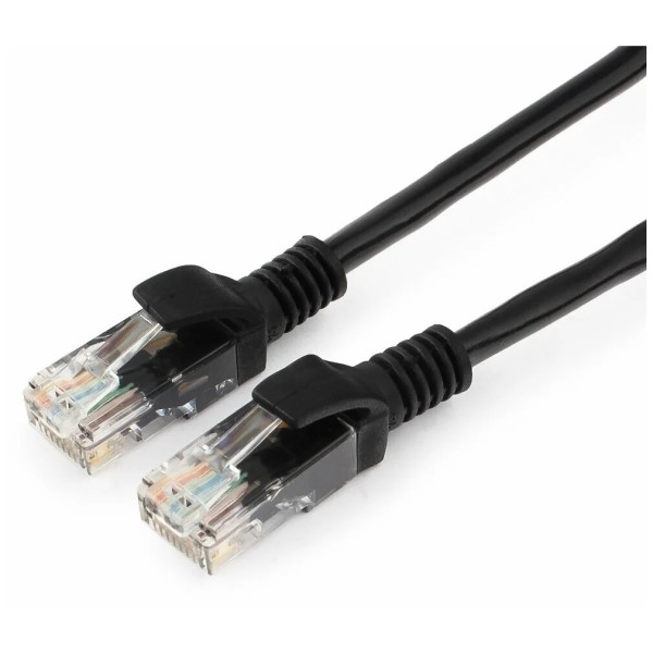Патч-корд  1.5м Cablexpert PP12-1.5M/BK кат.5e, литой, многожильный (чёрный)
