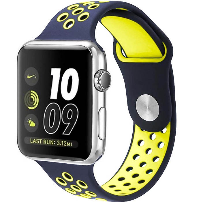Силиконовый ремешок NIKE BAND для часов, темно-синий & салатовый