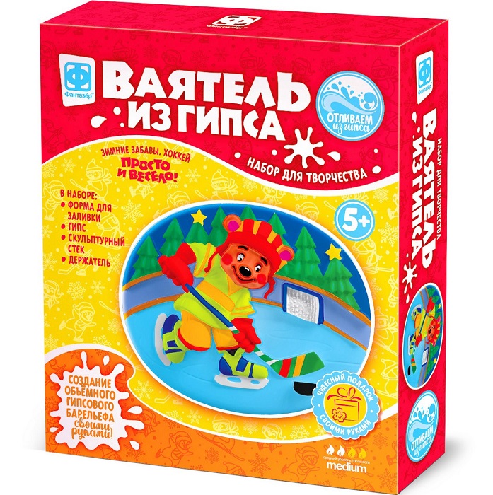 Гипсовый барельеф для раскрашивания «Зимние забавы. Хоккей» 10659737