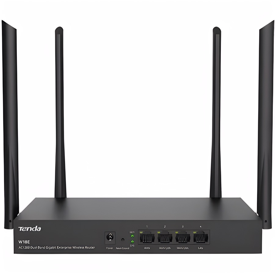 Роутер WiFi TENDA W18E, AC1200, черный