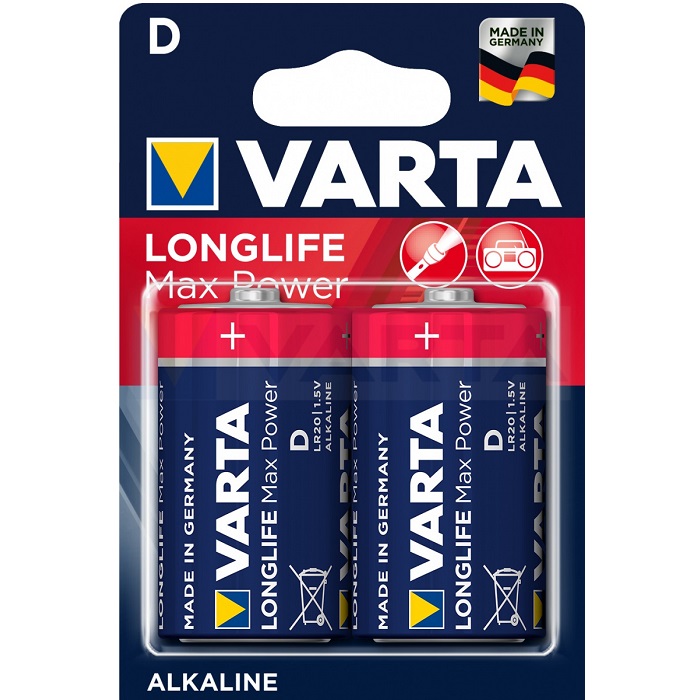 Элемент питания VARTA LR20 BL-2 LONGLIFE MAX POWER (MAX TECH)