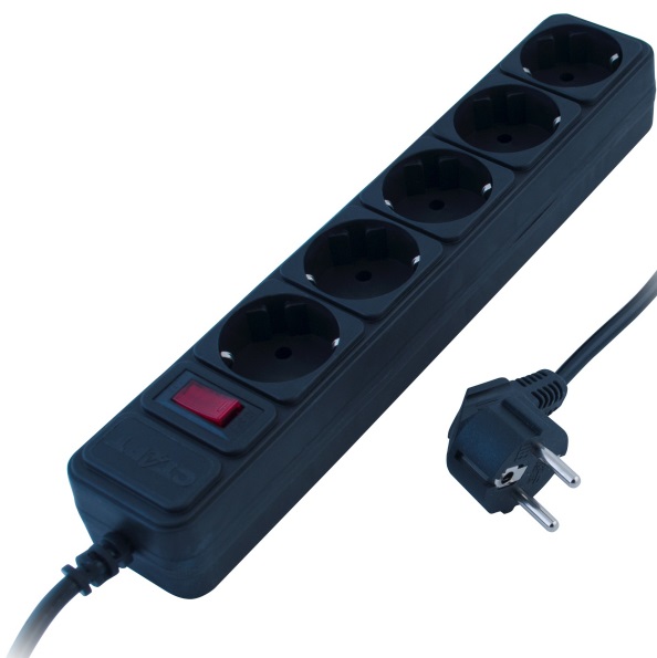 Сетевой фильтр  1.5м СТАРТ SP 5x1 ZVT, черный, 5 розеток