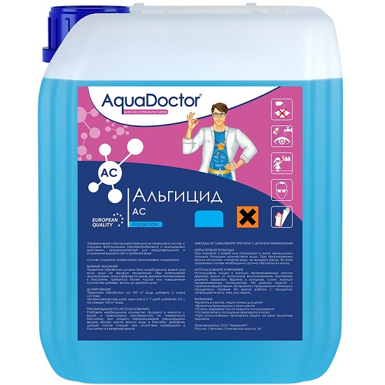 AQ1554, AquaDoctor, АЛЬГИЦИД НЕПЕНЯЩИЙСЯ, 5л канистра, жидкость для борьбы с водорослями (AC-5)